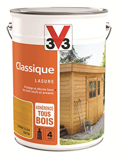 V33 Lasure Classique 4 ans, Chêne Clair 5 L
