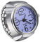 JewelryWe Ringuhr Fingeruhr Herren Damen rund Analog Quarz Elastisch Legierung Ring Uhr Uhrenring Lila
