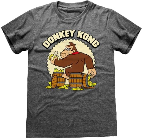 Herren Nintendo Donkey Kong Heather Grey T-Shirt: Medium