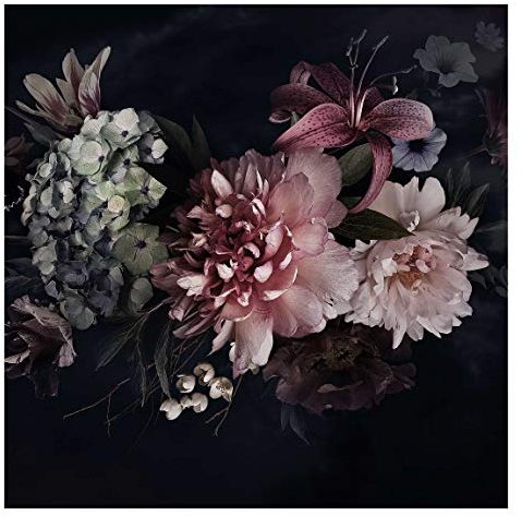 Bilderwelten Blumen Fototapete Vintage inkl. Kleister 192x192cm - Vliestapete Made in Germany - große Blumen Tapete Schlafzimmer - Rosen Blumentapete 3D - Tapete Blumen Wohnzimmer Flur T_3226