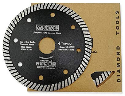 DT-DIATOOL Disco Tronzador Diamante 2 Piezas 105 mm x 22,23 mm/16 mm Super Dünn Hoja de Sierra para Corte de Porcelanico Azulejos Mármol Granito Cerámica