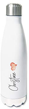 GRAZDesign Trinkflasche Edelstahl 500ml | Motiv Herz | personalisiert Name, Einschulung Geschenk, Thermosflasche Sportflasche Thermo Wasserflasche Kinder/Erwachsene