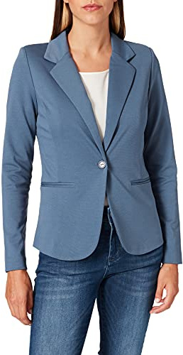 ICHI IHKATE BL Damen Blazer Kurzblazer Jacke Ein-Knopf-Blazer mit Stretch und Reverskragen, Größe:M, Farbe:Bering Sea (184028)