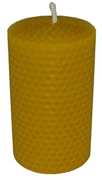 Bienenwachskerze gerollt aus Bienenwachswaben in Handarbeit hergestellt mit einem Durchmesser von 60 mm (H=20cm)