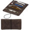 Tabaktasche aus Leder für 30g Tabakbeutel, Echtleder Dreher-Tasche inkl. Filterfach und Plättchen-Halter (Dunkelbraun)