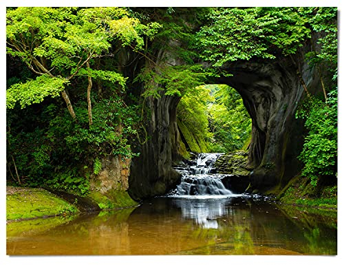 BilderKing Wandbild Wasserfall Nomizo Falls Japan - 160cm x 120cm Poster Glanz