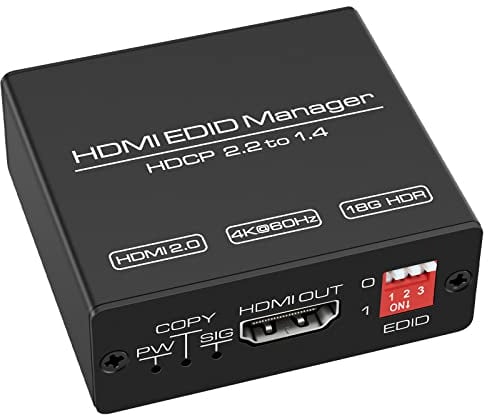 VEDINDUST Gestionnaire HDMI EDID Émulateur de prophétie 4K 8 Modes Amplifier Égaliser 4K60Hz HDMI 2.0b HDCP2.2 18Gbps