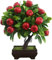 Flikool Mini Künstliche Obstbaum in Töpfen Gefälschte Künstlicher Bonsai Apfelbäume im Topf Künstliche Pflanzen Topfpflanze Künstlich Kunstpflanzen für Tisch Wohnzimmer Inneneinrichtung Büro Deko