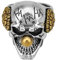 Schädelkopf Ring für Männer, Joker Schädel Ring, Gothic Clown Schädel Ring Cocktail Party Ring, Vampir Schädel Ring, Cool Devil Ring Halloween Biker, Vintage Punk Schädel Schmuck (19.8)