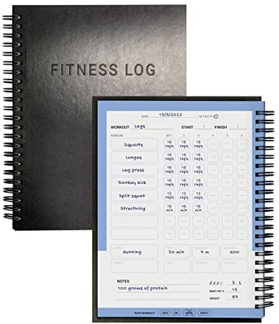 PosterMate - Trainingstagebuch - 160 Seiten - Fortschritte detailliert festhalten - Trainingsbuch zum Krafttraining mit wasserabweisendem Cover - Fitness Logbuch für Männer & Frauen - 20,3 x 15,2cm