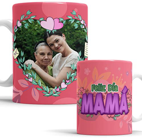 OyC Original y Creativo Taza para Mamá Personalizada con Foto - Taza con foto para el dia de la madre - Regalo del día de las madres - Taza Día de la Madre (MODELO G)