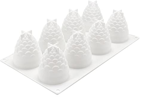 Weihnachtsblatt mit 8 Silikon-Kuchenformen zum Selbermachen, Backwerkzeuge, französische Dessertformen Pfannkuchen Form Hase (White, One Size)