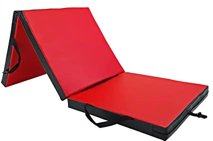 UNDERFIT Weichbodematte Gymnastikmatte Turnmatte Klappbar Sportmatte Fitnessmatte Spielmatte Faltbar Klappmatratze Weichbodenmatte Akrobatik Matte Yoga Matratze Dicke 6 cm 180x60x6 cm (Rot)