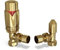 UK Radiators Polished Brass Thermostatic Radiator Valve and Angled Lockshield - Polished Brass Finish - Classy and Modern Design 1/2 x 15mm