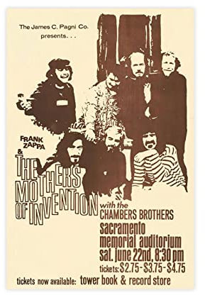 Kunstdruck auf Leinwand, Motiv: Frank Zappa und die Mütter der Erfindung, Retro, klassische Musik, Sänger, Schlafzimmer, Dekoration, Sportlandschaft, Büro, Raumdekoration, Geschenk, ungerahmt, 30 x 45