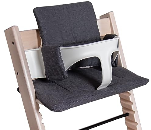 Hoppediz Hochstuhl Sitzkissen Set, passend für Stokke Tripp Trapp, 2-teilig, 100% Bio-Baumwolle, Design Lanzarote