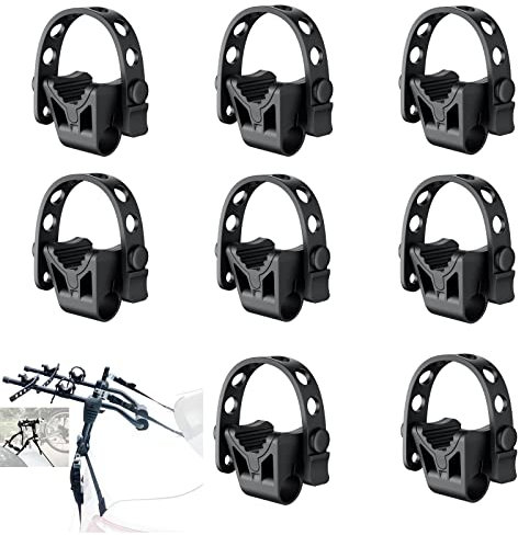YOLOCKEY 8 Stück Fahrradträger-Gurte, Ersatz-Fahrradhalterung, Ersatzteile, Gummibänder, verstellbare Zubehörgurte, passend für 2,5 cm Schlauch