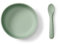 Vital Baby Nourish Silicone Suction Bowl Set - Mess-Free Weaning | Strong Suction Pad | Scooped Bowl and Chunky Spoon | BPA-Free | Easy to Clean | Suitable from 4 Months+ | Crushed Mint