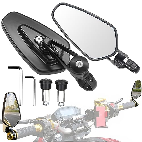 Fahrradspiegel Fahrradrückspiegel HD Spiegelfläche Fahrrad Lenker Rückspiegel Klappbar Lenkerspiegel für Fahrrad-Lenkerenden 17-19mm Seitenspiegel für E-Bike Mountainbike 2 Stück