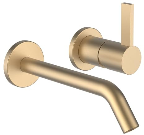 LAUFEN Kartell 2-Loch Einhebel-Unterputz-Waschtischmischer für Simibox 2- point, Festauslauf, Ausladung 175 mm, H3113360831201, Farbe: Blassgold matt