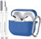 R-fun Custodia protettiva per AirPods Pro Generation con set di pulizia, protezione completa in silicone per custodia di ricarica Apple AirPods Pro 2019[LED anteriore visibile],Blu