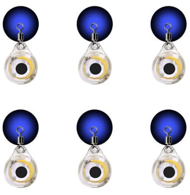 6 Stück Unterwasser Angellichter, Langlebiges Angelköder Licht, Fischaugen Design, Unterwasser Attractor Lure Bait Tool für Süßwasser und Salzwasser