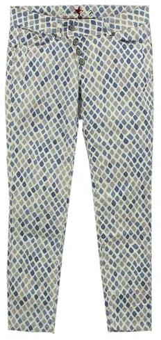Buena Vista, Malibu 7/8, 7/8 Damen Jeans Hose Gabardinestretch Weiß Bedruckt L