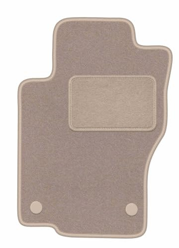 Velours-Fahrermatte passend für Mercedes ML W164 2005-2011, Beige, LUX | passend für SUV; Velours-Teppich (Polypropylen), ca. 6,5 mm; rutschfest, runde Befestigungen (Typ MS)