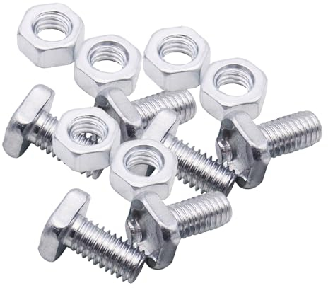 Svitzoot Gewächshausschrauben M6 Schrauben mit Muttern 75 Set Aluminiummuttern Vierkant Gewächshausmuttern und Schrauben Silber