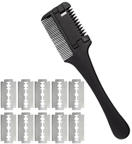 NTRUXZP 1pcs schere haare schneiden Effilierer Effiliermesser, und Schneiden von Haaren mit 10 Ersatzklingen