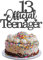 Prasacco Tortendeko Geburtstag, 13 Official Teenager Cake Topper Schwarzer Glitzer Cupcake Toppers Geburtstag Party Kuchen Deko für 13 Jahre alte Jungen und Mädchen