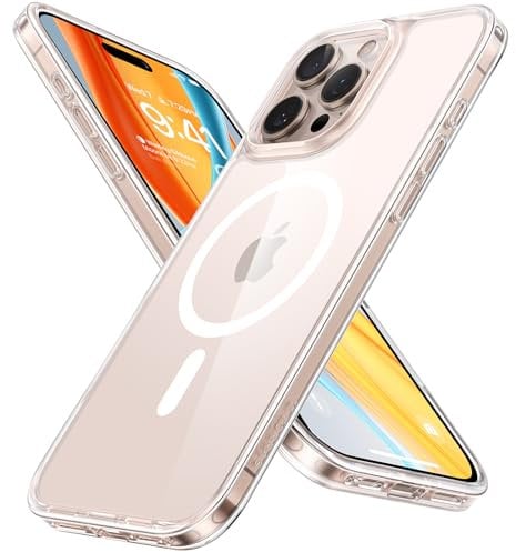 TORRAS for iPhone 16 Pro Max Case with MagSafe, 12FT Military Shockproof, 20W Safe & Fast Charging, 3 Colour Removable Buttons, Magnetic Protective for iPhone 16 Pro Max Cover, Diamond Clear