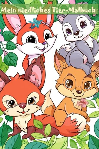 Mein niedliches Tier-Malbuch: Das perfekte Malbuch für unterwegs. DIN A5 angelehntes Malbuch mit 80 verschiedene Tiermotiven für den absoluten Malspaß.