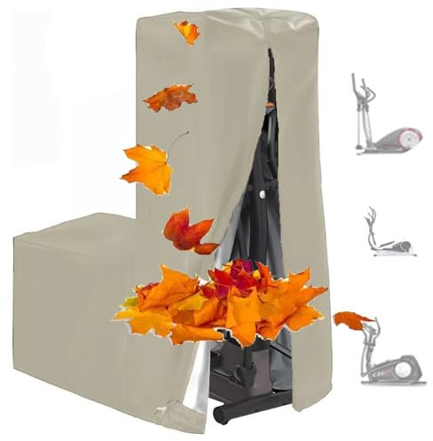 Crosstrainer Abdeckung für Aussen,Wasserdicht Ellipsentrainer Abdeckung,Schutzhülle für Elliptical Crosstrainer für Zuhause, Staubdichte für Elliptische Maschine(Size:420D:140*64*165cm4,Color:Beige)