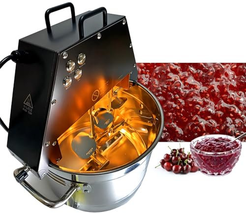 Pot d'agitateur commercial pour confiture, équipement mixage automatique des aliments, pot d'agitateur alimentaire en acier inoxydable 10 L avec double palette/ventilateur auxiliaire/lumière