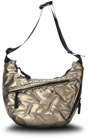 Jywmsc Halbmond-Tasche für Damen, Gesteppte, Bauschige, Gepolsterte Umhängetasche, Schultertasche mit Mehreren Taschen, Geräumige Hobo-Tasche, Mondtasche, Lässige Knödeltasche