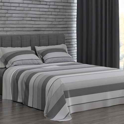 Completo Lenzuola Matrimoniali Cotone 100% Puro 180x200 Made in Italy | Set Lenzuola Matrimoniale Cotone 4 Pezzi, Lenzuolo Sotto con Angoli, Lenzuolo Sopra e 2 Federe Coordinate, Lavabile a 30°