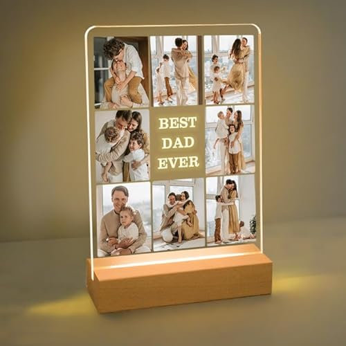 AIFLM Lampe Personnalisée avec Photo - Cadre Photo Personnalisé avec LED - Veilleuse de Cadre Photo Personnalisé - Cadeau Couple Personnalisé Femme et Homme des Anniversaire - Cadeau de Noël Lumineux