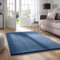 Taracarpet Waschbarer Flauschiger Uni Kurzflor Teppich, Anti-Rutsch, Felloptik, Super Soft dunkel blau 060x120 cm