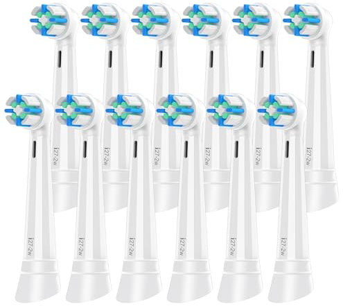 12 Stück IO Ersatzköpfe kompatibel mit Oral B IO 2/3/4/5/6/7/8/9/10 Serie Elektrische Zahnbürste, Bürstenköpfe kompatibel mit Oral B IO für Zahnreinigung und Zahnfleischschutz (weiß)