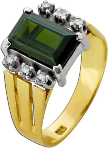 Ch.Abramowicz Aquamarin Ring Gold 585 14K Diamanten Antikschmuck 17
