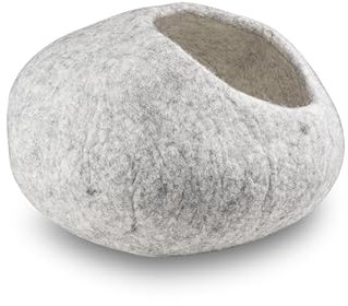 Fellefant Premium Filz-Katzenhöhle – 100% Wolle, handgefertigtes, kuscheliges Katzenbett – Weiche Schlafhöhle für Katzen