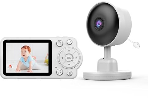 Winnes Babyphone mit Kamera 2,8-Display Nachtsicht, Schrei-Alarm, Kamera und Audio Babyphone mit VOX Funktion Zwei-Wege-Gespräch, Temperatursensor,6 Integrierte Schlaflieder