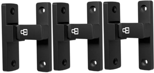 Lurrose 3 Pezzi serrature per porte esterne serrature porte interne box auto serratura di rinforzo per porta d'ingresso barra di blocco della porta scorrevole Lega di zinco Black