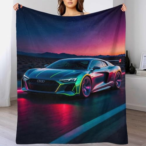 GQmoney Flanelldecke mit Kunst-Sportwagenmotiv für Kinder und Erwachsene, Poster, Tagesdecke, Sofadecke, 3D-Druck, Fleecedecke, 150 x 200 cm