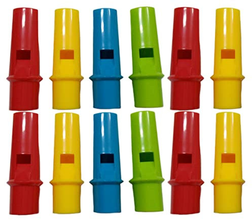 Milisten 12pcs Cylinder Pan Flutes Musical Toy Set, Diy Flute Whistles for Kids, Colorful Circular Tube Music Instruments Suitable for Toddlers Boys and Girls Random Color