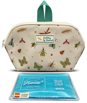 Huniox® Bolsa Infantil Guarderia – Bolsa Almuerzo Niña – Lunch Bag Kids – Fiambrera Termica Infantil – 24,5×14×10 cm · 3L (Insects, Snack)