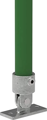 Fenau | Variable-Stütze/Gelenk-Fuss, Ø 26,9 mm, Rohrverbinder, Boden-Flansch, Temperguss galvanisiert, feuerverzinkt, inkl. Schrauben
