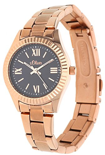 s.Oliver Damen-Armbanduhr Analog Quarz IP Rosé SO-15111-MQR