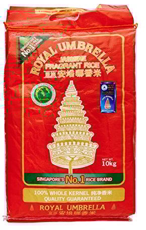 Royal Umbrella Thai HOM Mali Whole Jasmine Rice, 10 kg